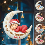 Baby's First Christmas Ornament, Personalized Newborn Christmas Ornament, Acrylic Christmas Ornament For Custom Baby, New Baby Gift Hv01