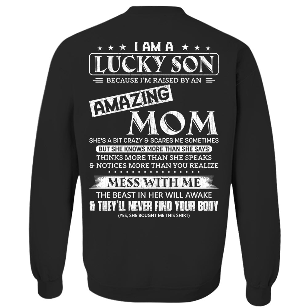 I Am A Lucky Son And Amazing Mom Shirt Shirt Perfect Gift For Son From Mom