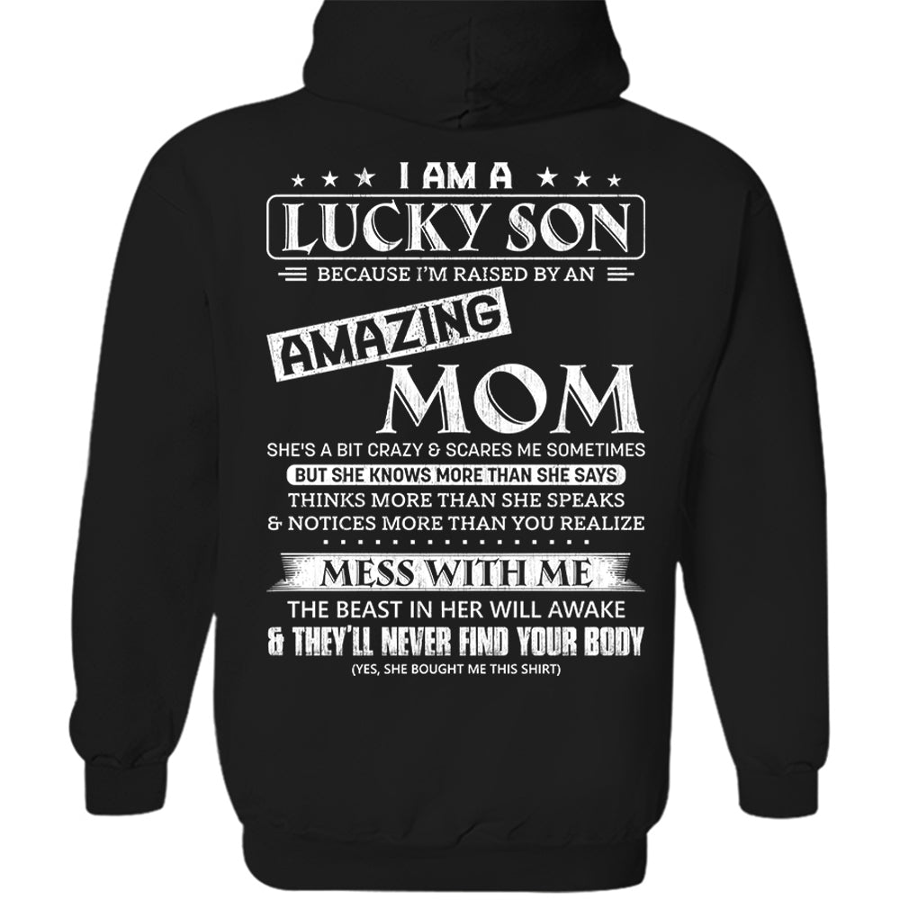 I Am A Lucky Son And Amazing Mom Shirt Shirt Perfect Gift For Son From Mom