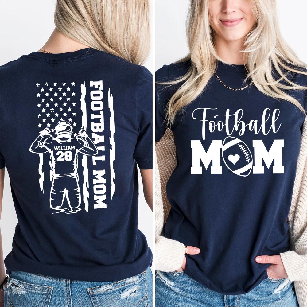 Personalized Football Mom Shirt - Custom Football Mom Gift Football Shirt