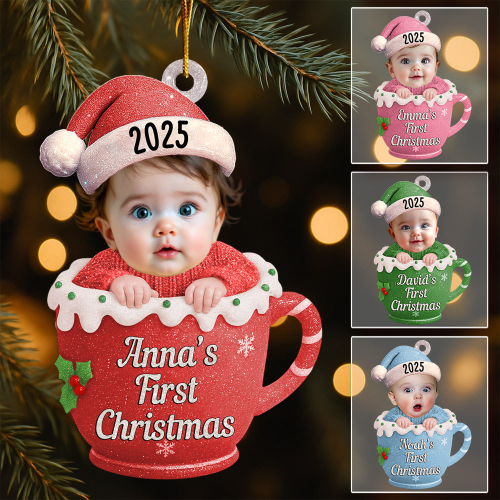 Baby Christmas 3D Effect Baby's First Christmas - Personalized Acrylic Ornament NA04 Li29