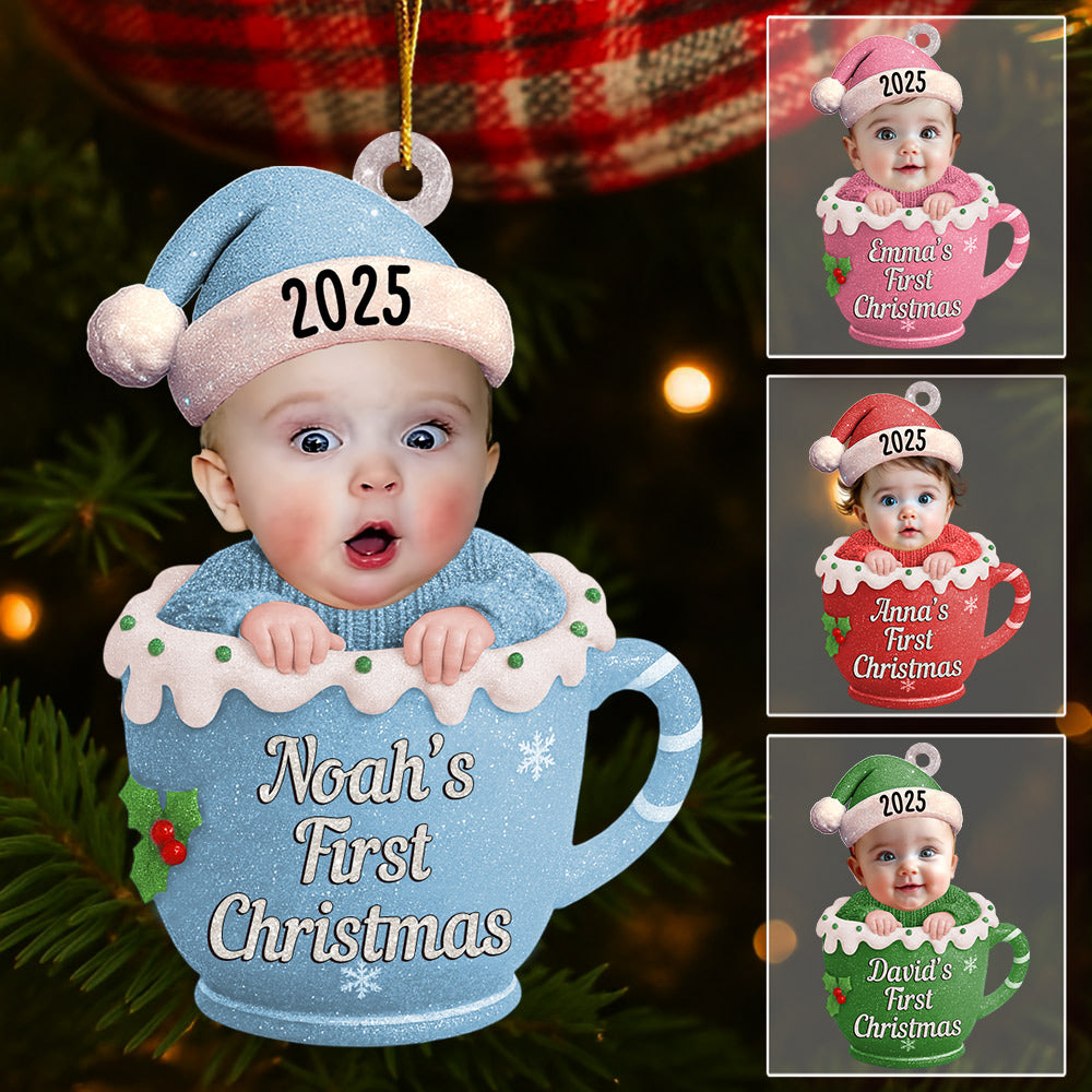 Baby Christmas 3D Effect Baby's First Christmas - Personalized Acrylic Ornament NA04 Li29