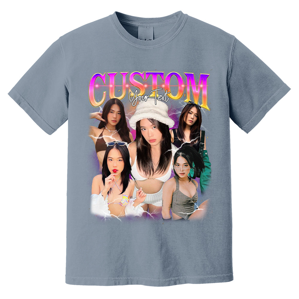 Women InterestPod Custom Your Own Bootleg Rap Tee Shirts Custom Your Text Vintage Shirt