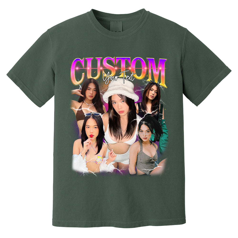 Women InterestPod Custom Your Own Bootleg Rap Tee Shirts Custom Your Text Vintage Shirt