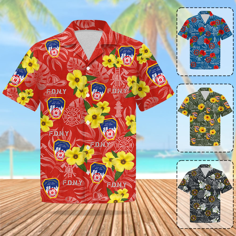 Personalized Hawaiian Shirt Custom Fire Department Gift For Firefighters CustomHawaiian Shirt K1702