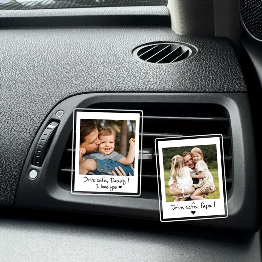 Custom Dad Photo Car Visor Clip, Fathers Day Gift For Dad, Drive Safe Daddy, Husband Gift Drive Safe Sun Visor Clip, Dad Car Accessories Pt99