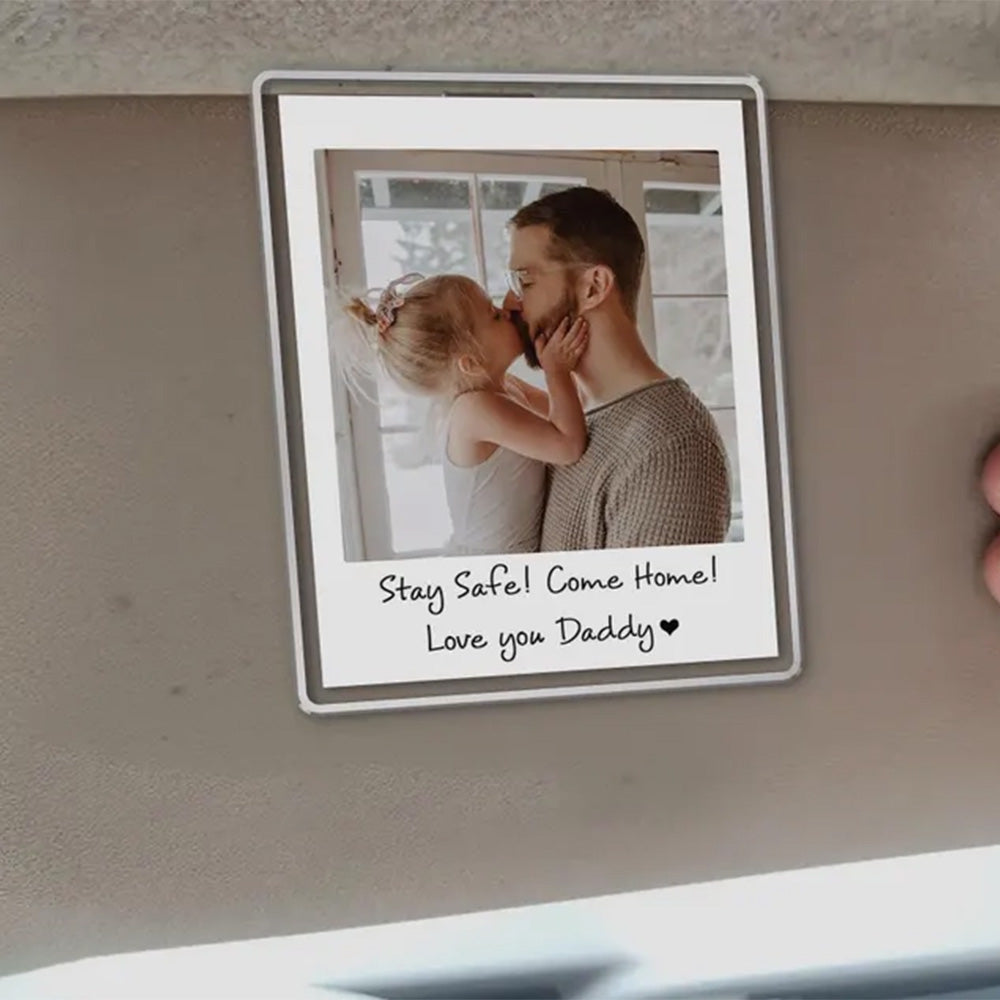 Custom Dad Photo Car Visor Clip, Fathers Day Gift For Dad, Drive Safe Daddy, Husband Gift Drive Safe Sun Visor Clip, Dad Car Accessories Pt99