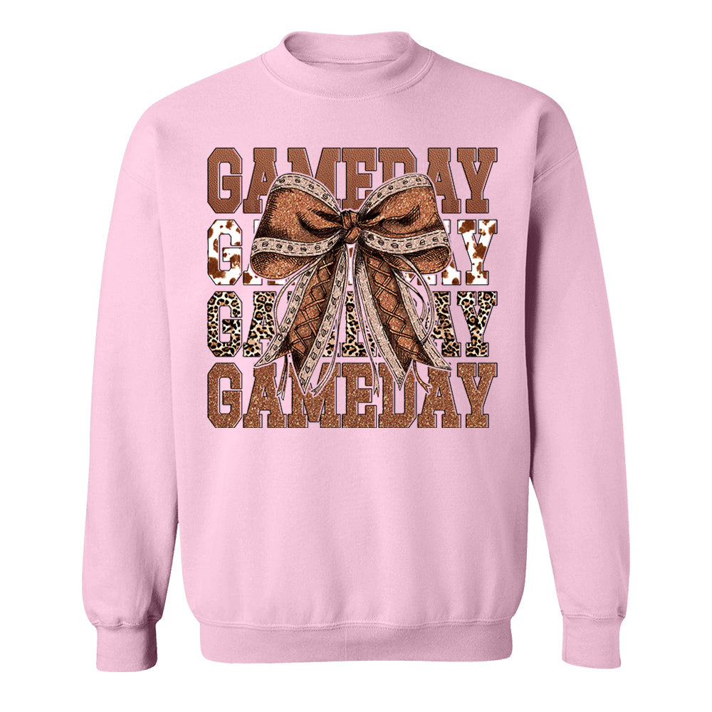 Game Day Glitter Football Coquette Bow Shirt