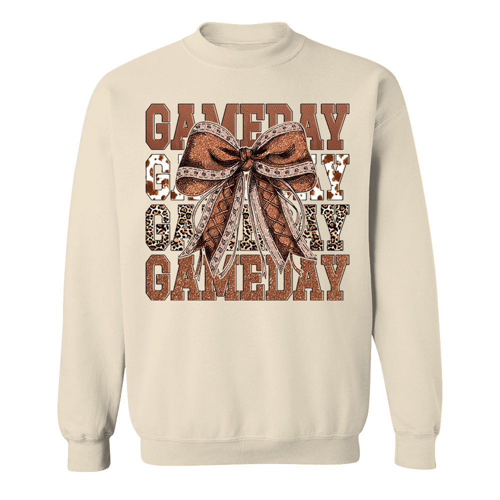 Game Day Glitter Football Coquette Bow Shirt