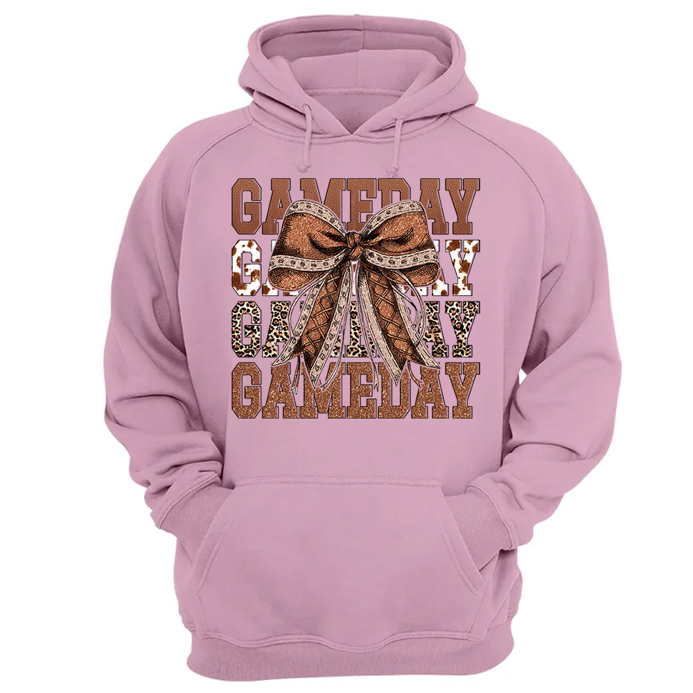 Game Day Glitter Football Coquette Bow Shirt