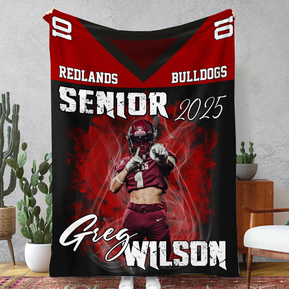 Custom Photo Football Jersey Blankets For Football Family Game Day Blankets A2110