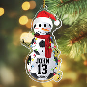 Soccer Snowman - Gifts For Players, Team, Boys - Personalized Acrylic Ornament Tu20
