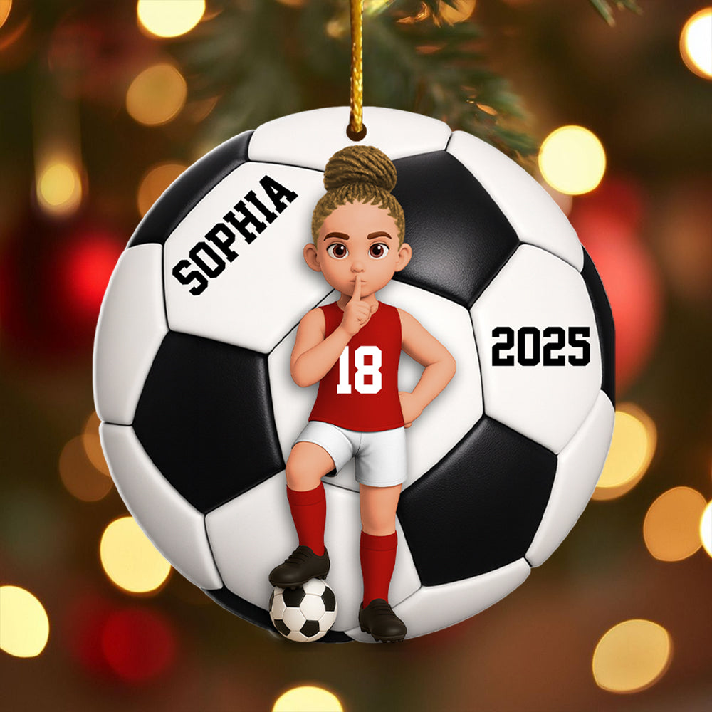 Personalized Soccer Player Ornament, Gift For Sport Lover, Soccer Team Gift, Soccer Senior Christmas Gift, Sport Fan Ornament Hv01