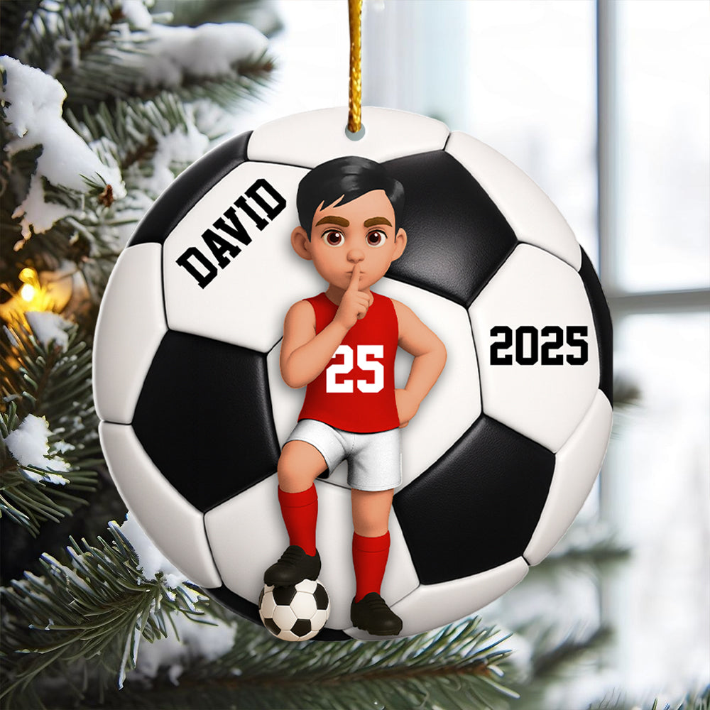 Personalized Soccer Player Ornament, Gift For Sport Lover, Soccer Team Gift, Soccer Senior Christmas Gift, Sport Fan Ornament Hv01