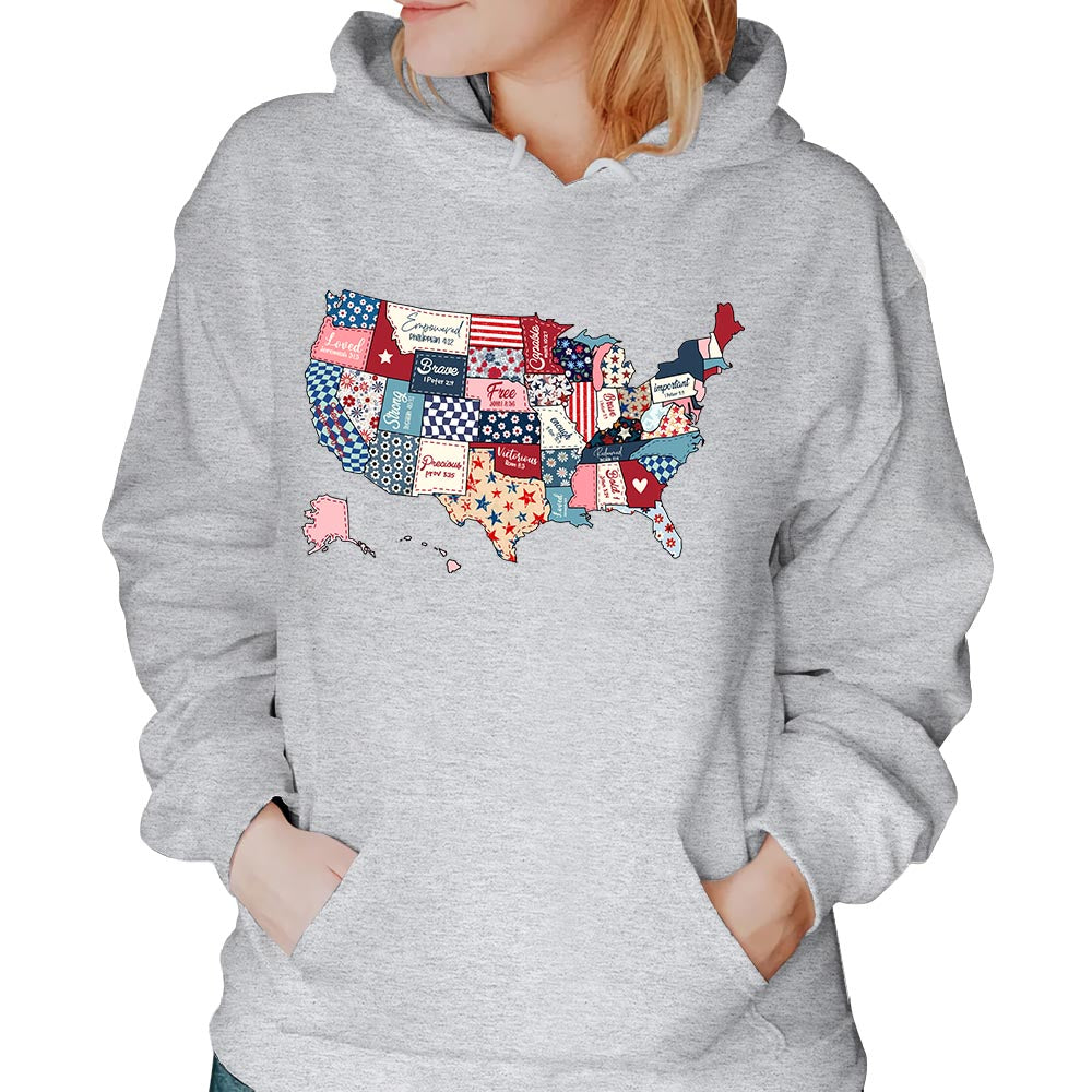 Retro America USA Map 4th of July Shirt