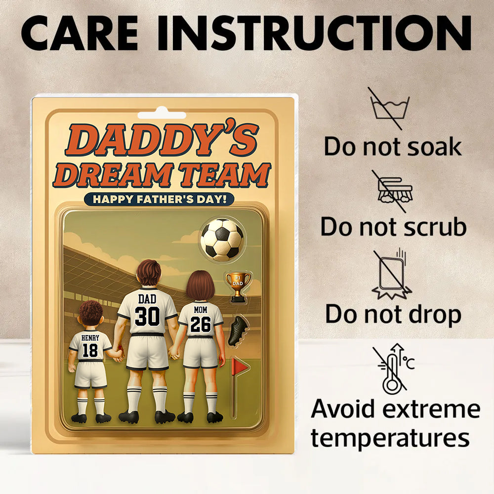 Daddy Dream's Team, Soccer Custom Figure Personalized Acrylic Block Plaque, Gift For Soccer Lover A2110 Hv01