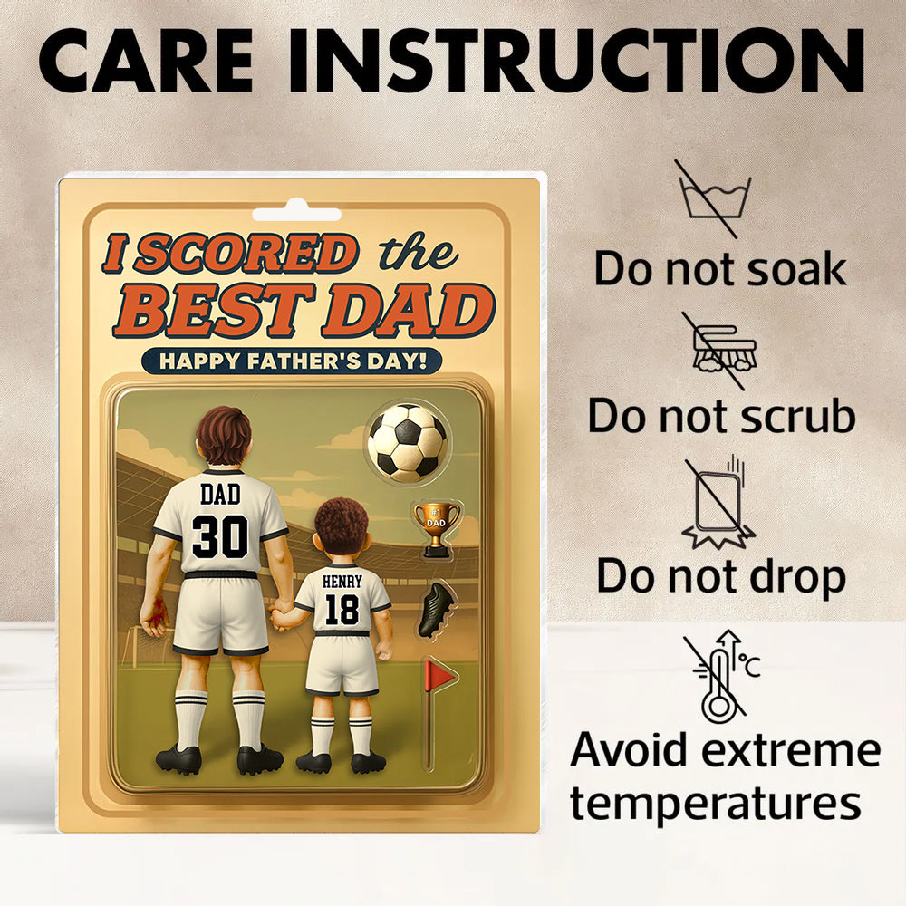 I Scored The Best Dad Soccer Custom Figure Custom Figure Acrylic Block Plaque, Father's Day Gift For American Soccer Dad Grandpa Husband A2110 Hv01