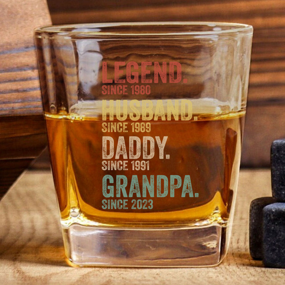 Legend Husband Dad Grandpa Whiskey Glasses