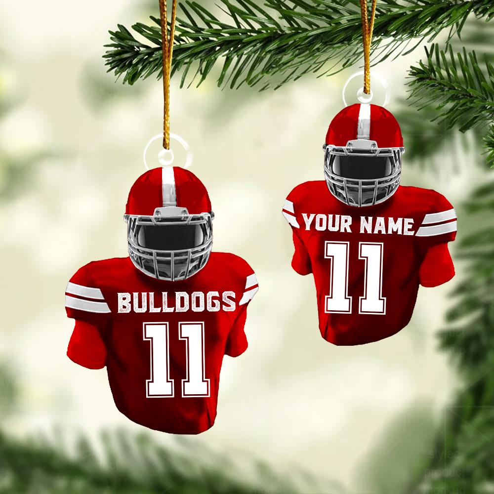 Custom Name Uniform Car Ornament For Football Lovers