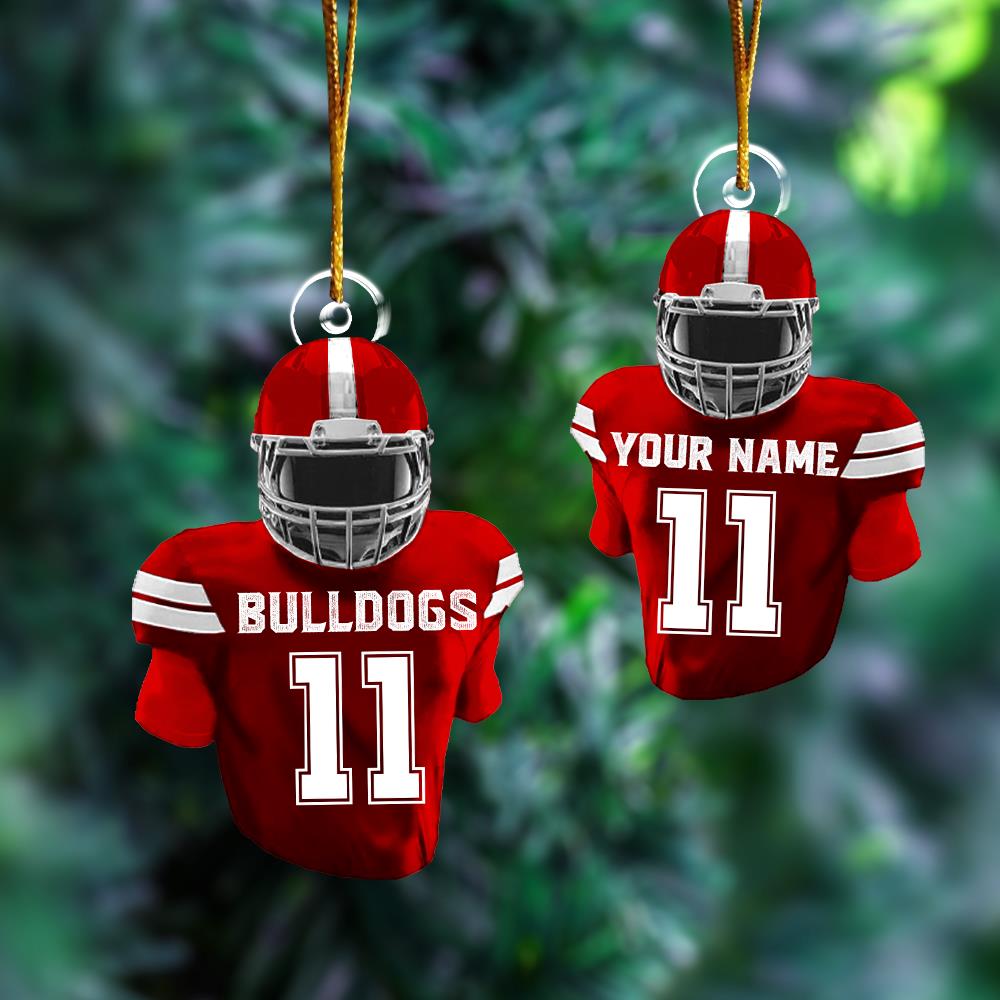 Custom Name Uniform Car Ornament For Football Lovers