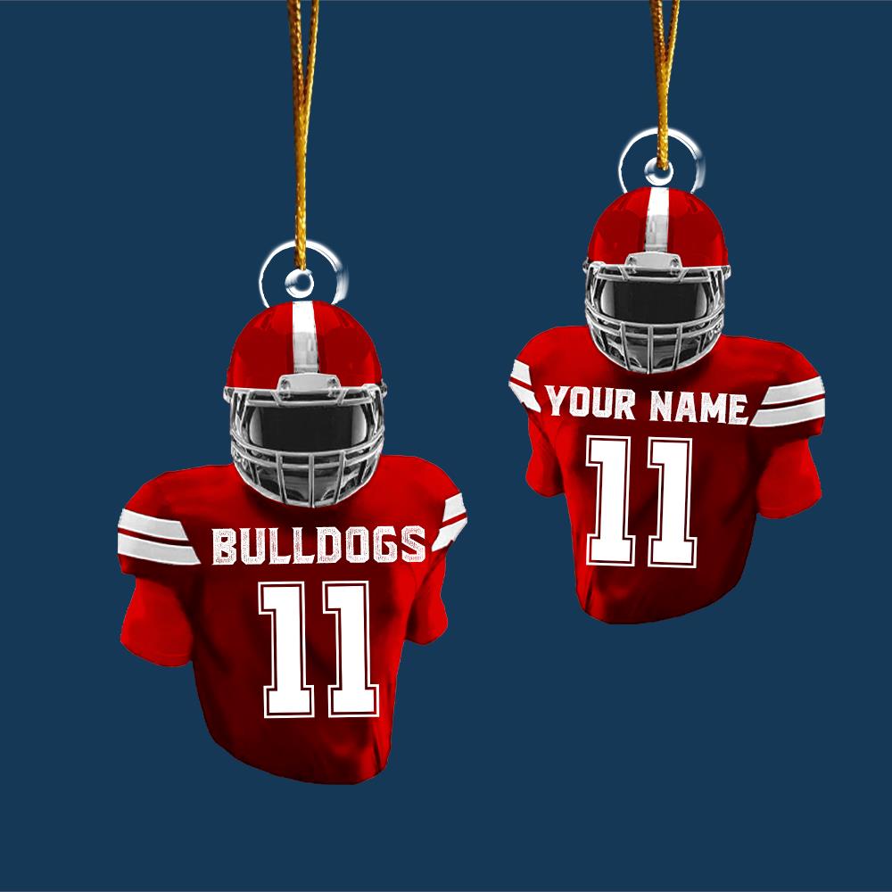 Custom Name Uniform Car Ornament For Football Lovers