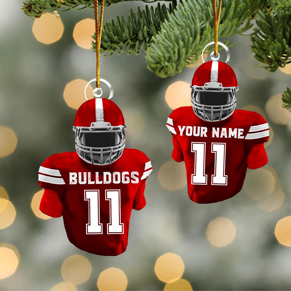 Custom Name Uniform Car Ornament For Football Lovers
