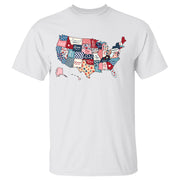 Retro America USA Map 4th of July Shirt