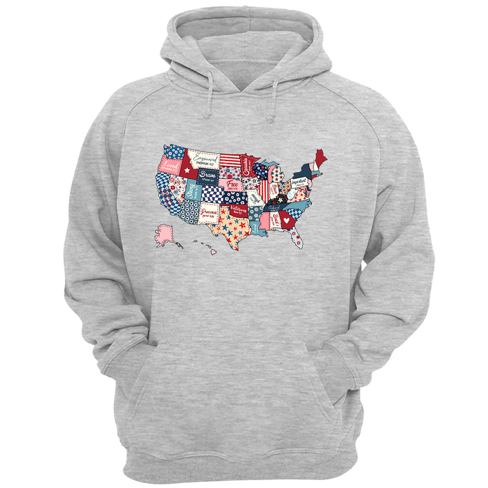 Retro America USA Map 4th of July Shirt