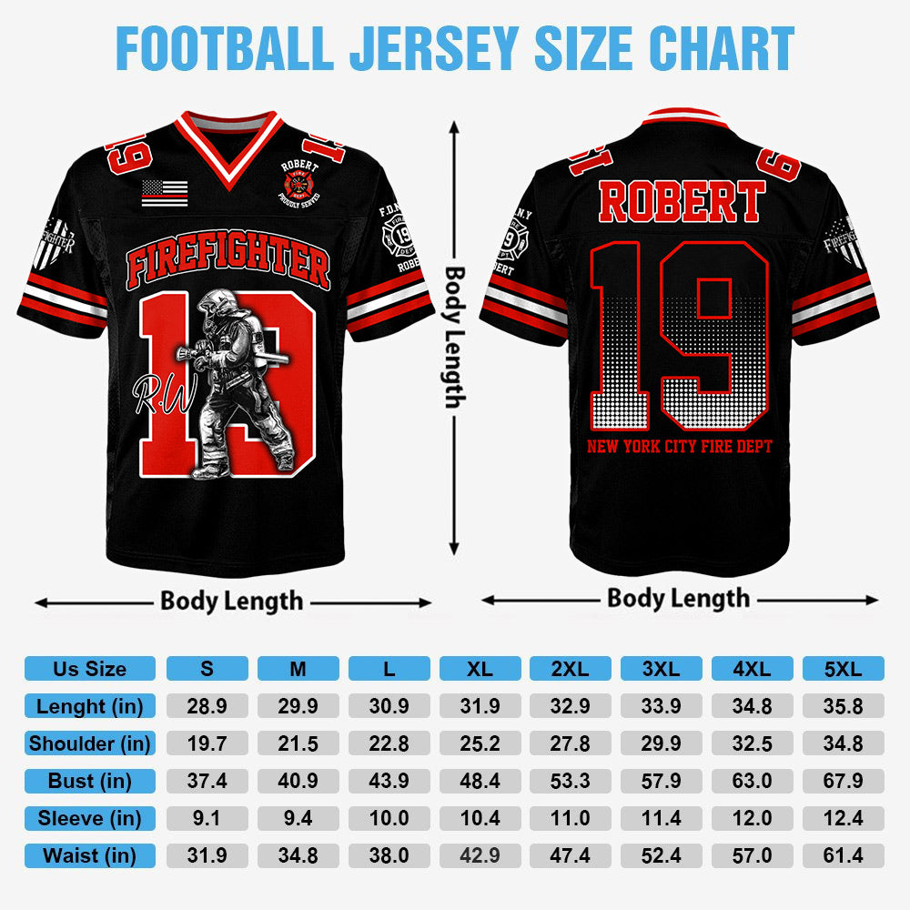 Firefighter Football Jersey Fireman Custom Fire Dept Gift For Firefighters T1807 Do99