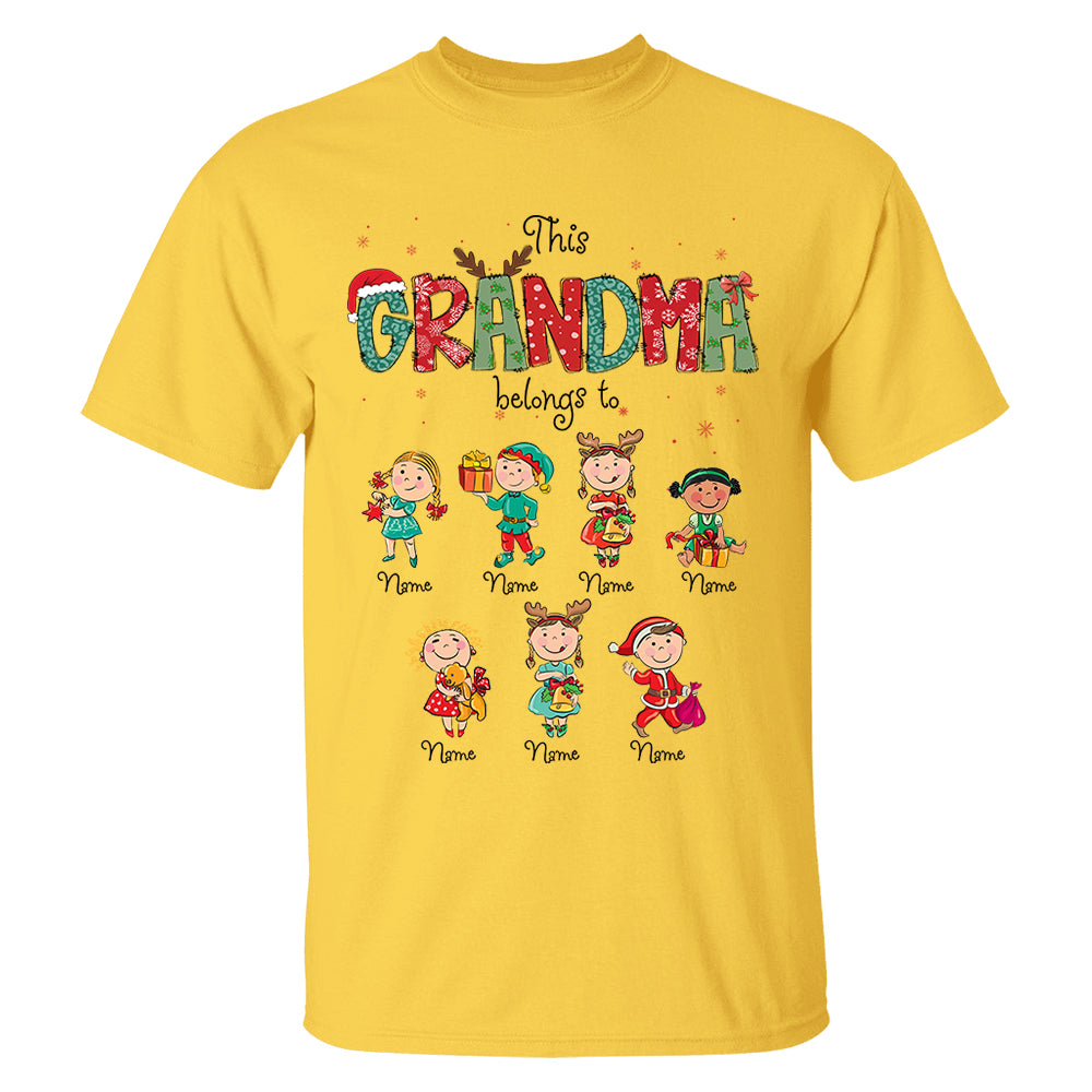 This Grandma Belongs To Christmas Shirt, Family Christmas Shirt, Custom Shirt For Nana Mama Family