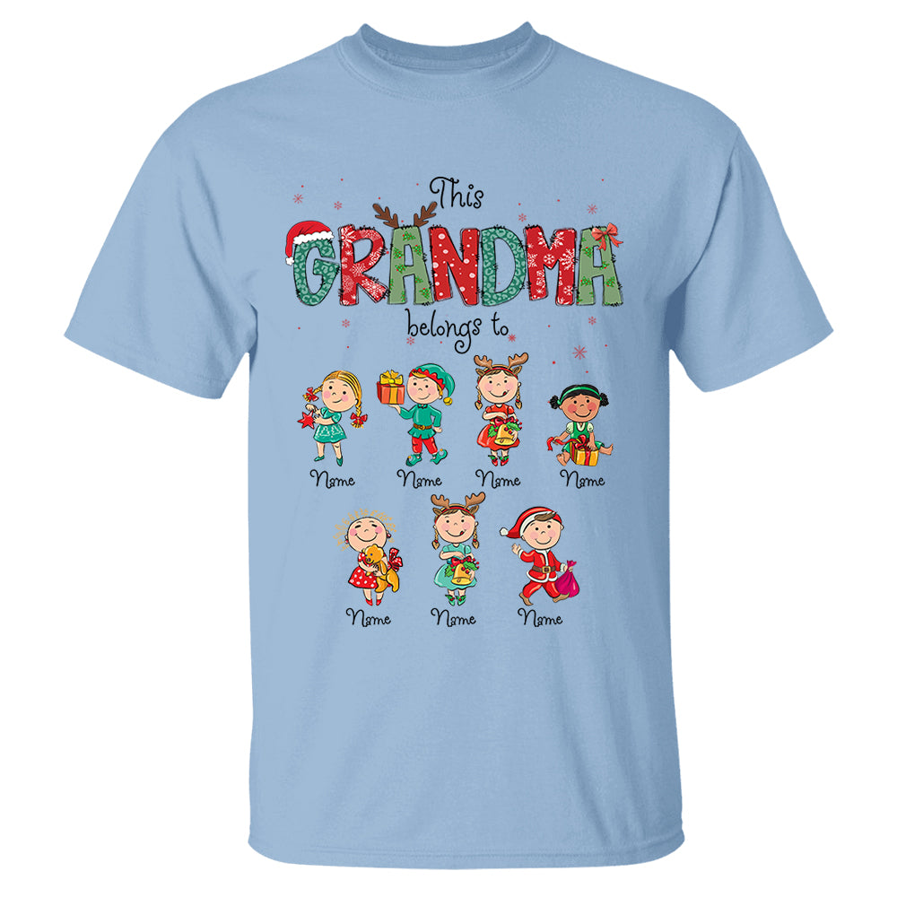 This Grandma Belongs To Christmas Shirt, Family Christmas Shirt, Custom Shirt For Nana Mama Family