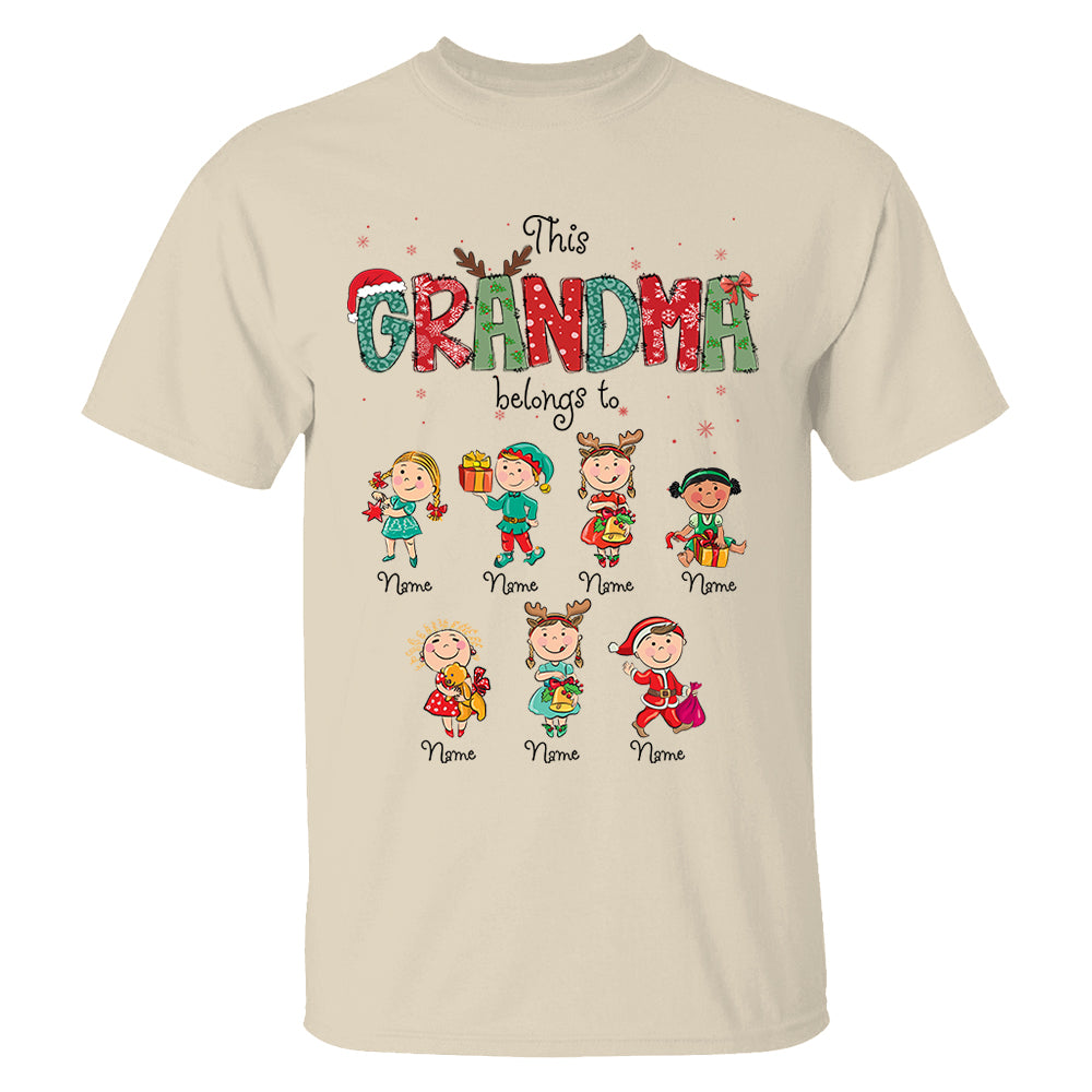 This Grandma Belongs To Christmas Shirt, Family Christmas Shirt, Custom Shirt For Nana Mama Family