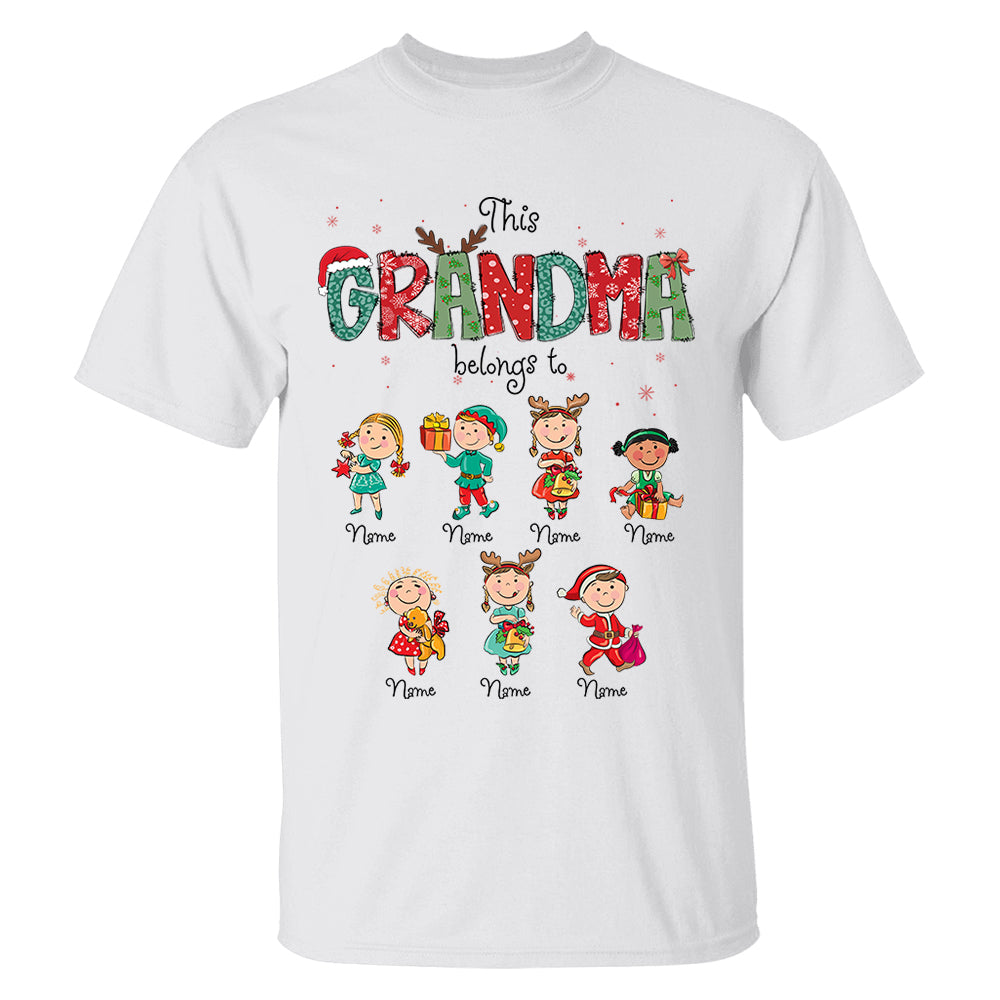 This Grandma Belongs To Christmas Shirt, Family Christmas Shirt, Custom Shirt For Nana Mama Family