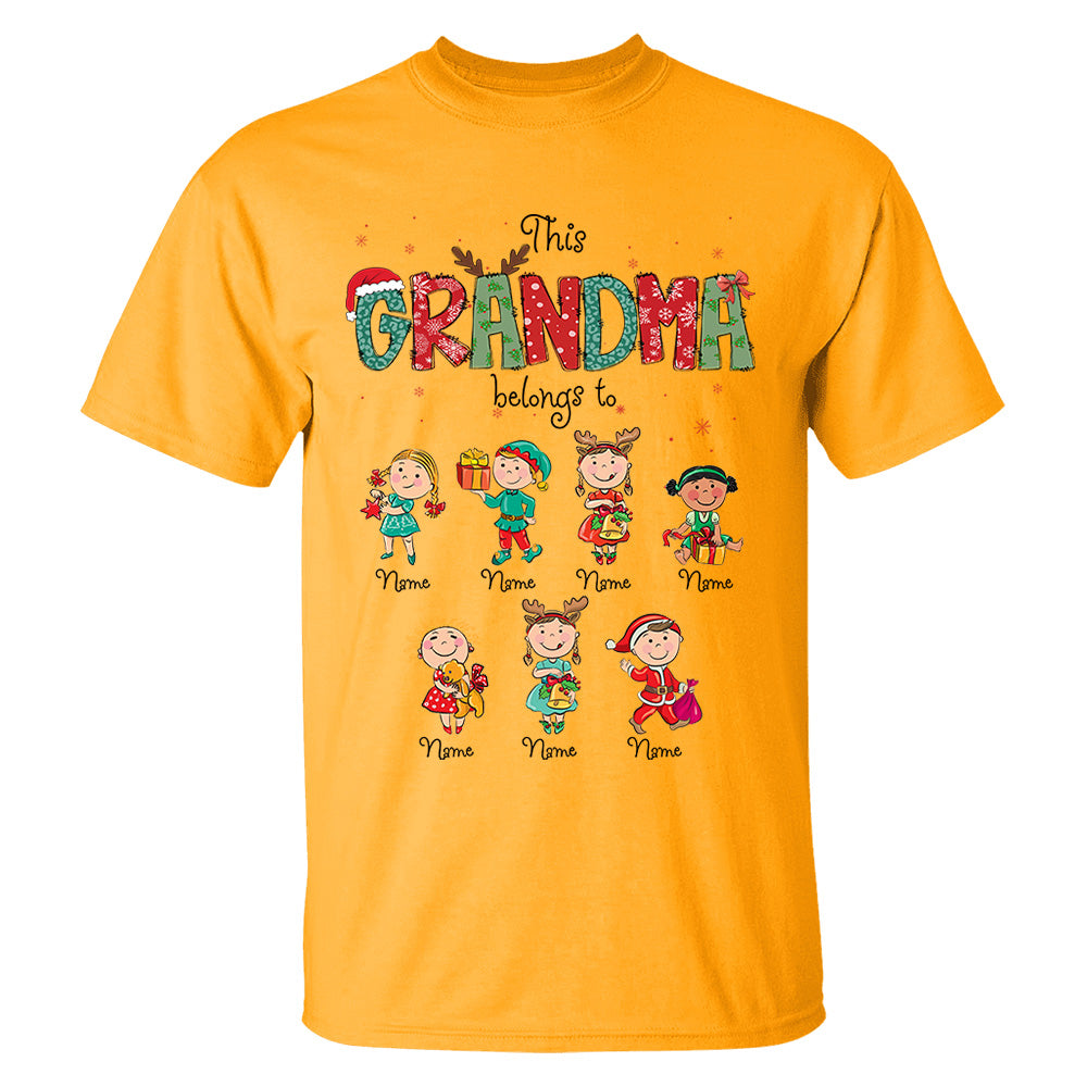 This Grandma Belongs To Christmas Shirt, Family Christmas Shirt, Custom Shirt For Nana Mama Family