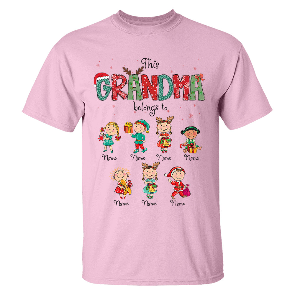 This Grandma Belongs To Christmas Shirt, Family Christmas Shirt, Custom Shirt For Nana Mama Family