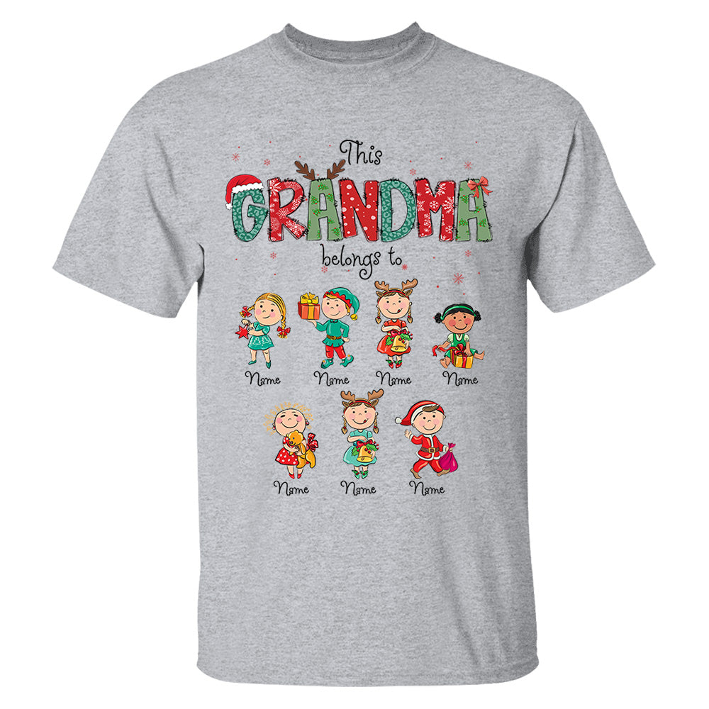 This Grandma Belongs To Christmas Shirt, Family Christmas Shirt, Custom Shirt For Nana Mama Family