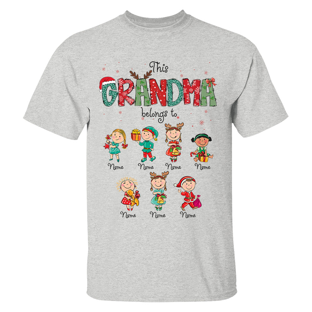 This Grandma Belongs To Christmas Shirt, Family Christmas Shirt, Custom Shirt For Nana Mama Family