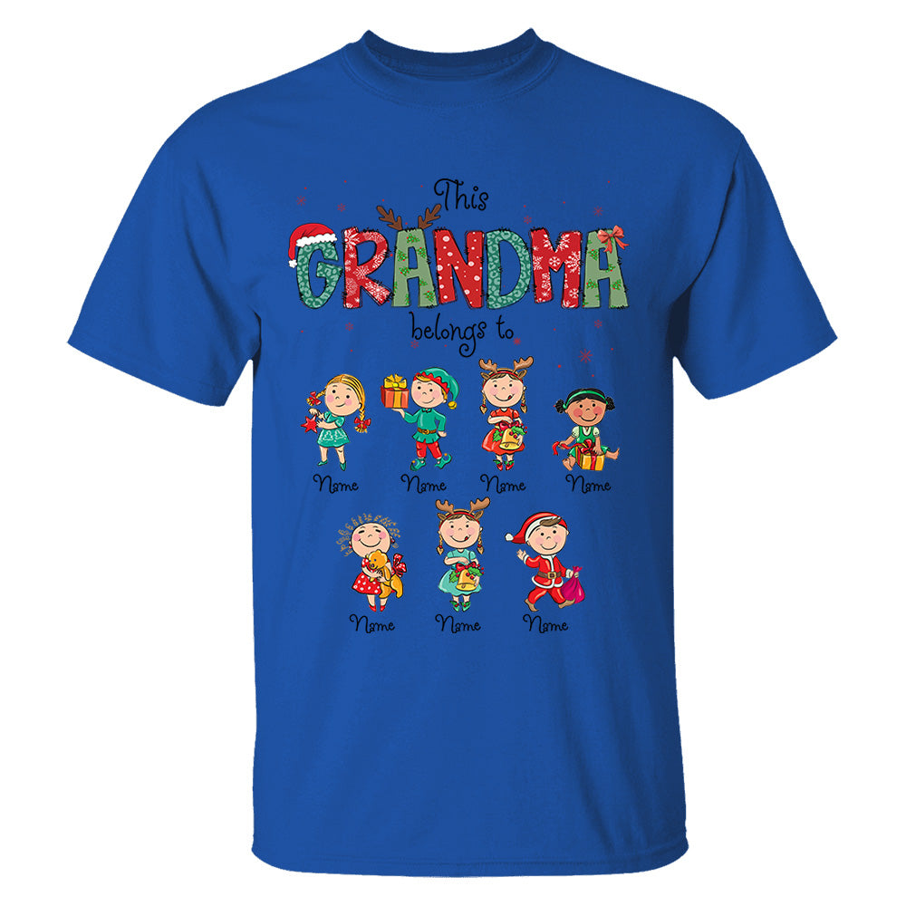 This Grandma Belongs To Christmas Shirt, Family Christmas Shirt, Custom Shirt For Nana Mama Family