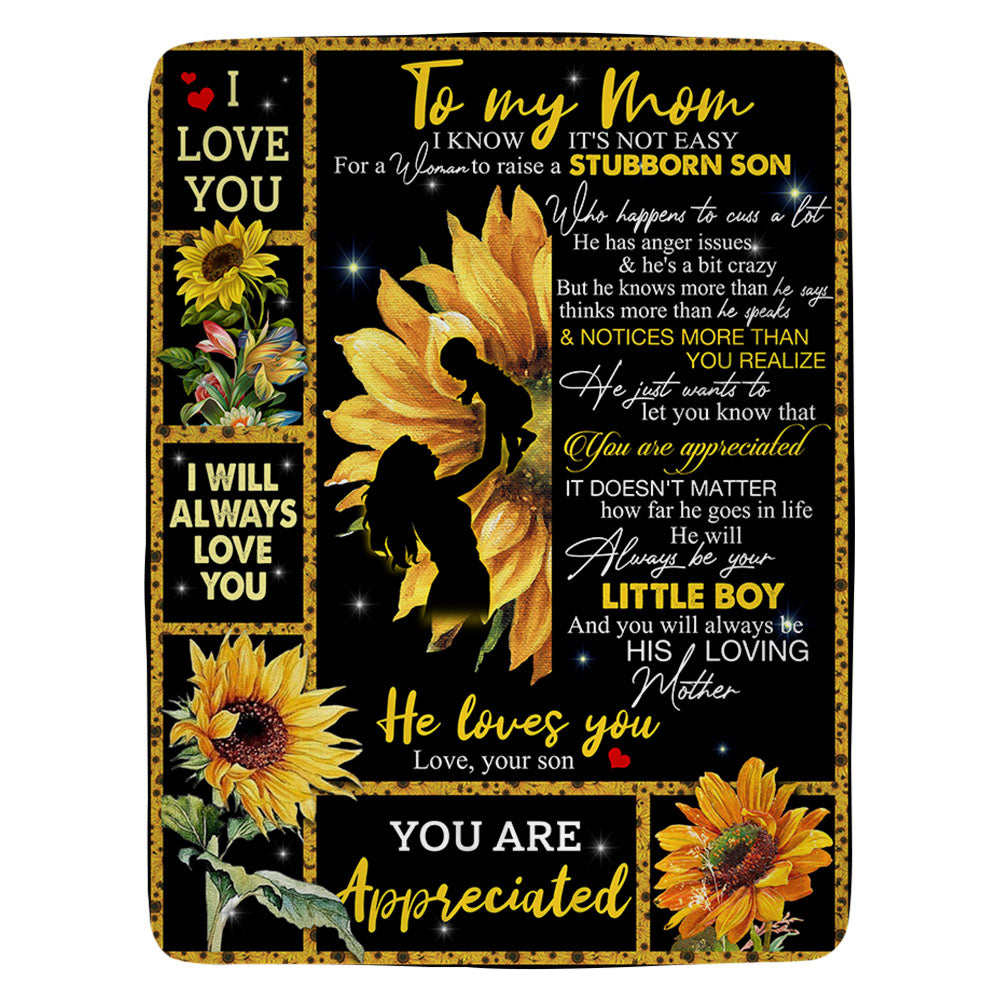Custom Son Mom To My Mom I Know It's Not Easy Blanket