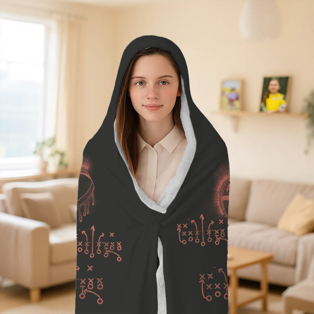 Personalized Bleach Style Football Player Wearable Blanket Hoodie Vrs2 A2110