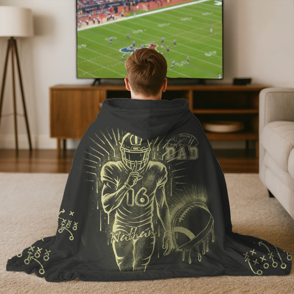 Personalized Bleach Style Football Player Wearable Blanket Hoodie Vrs2 A2110