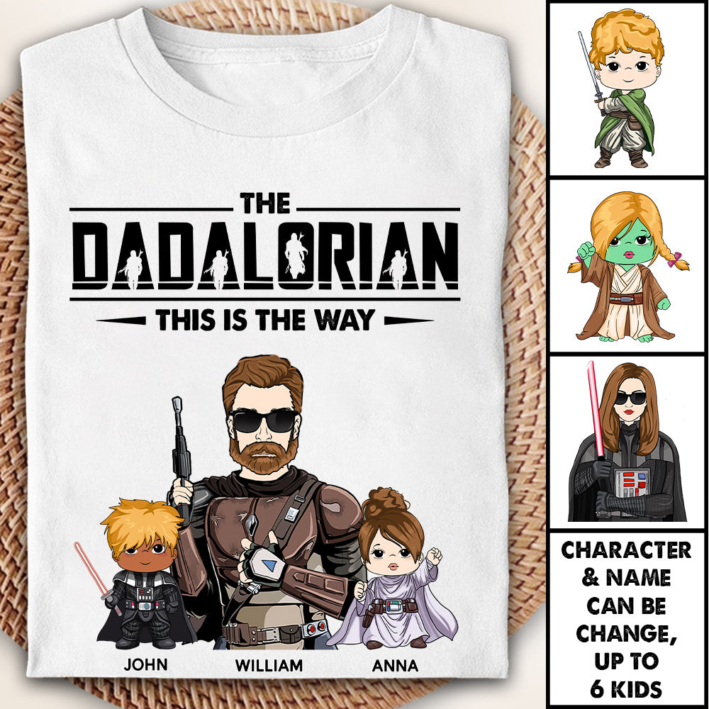 The Dadalorian This Is The Way Personalized Shirt Gift For Dad - Custom Nickname With Kids