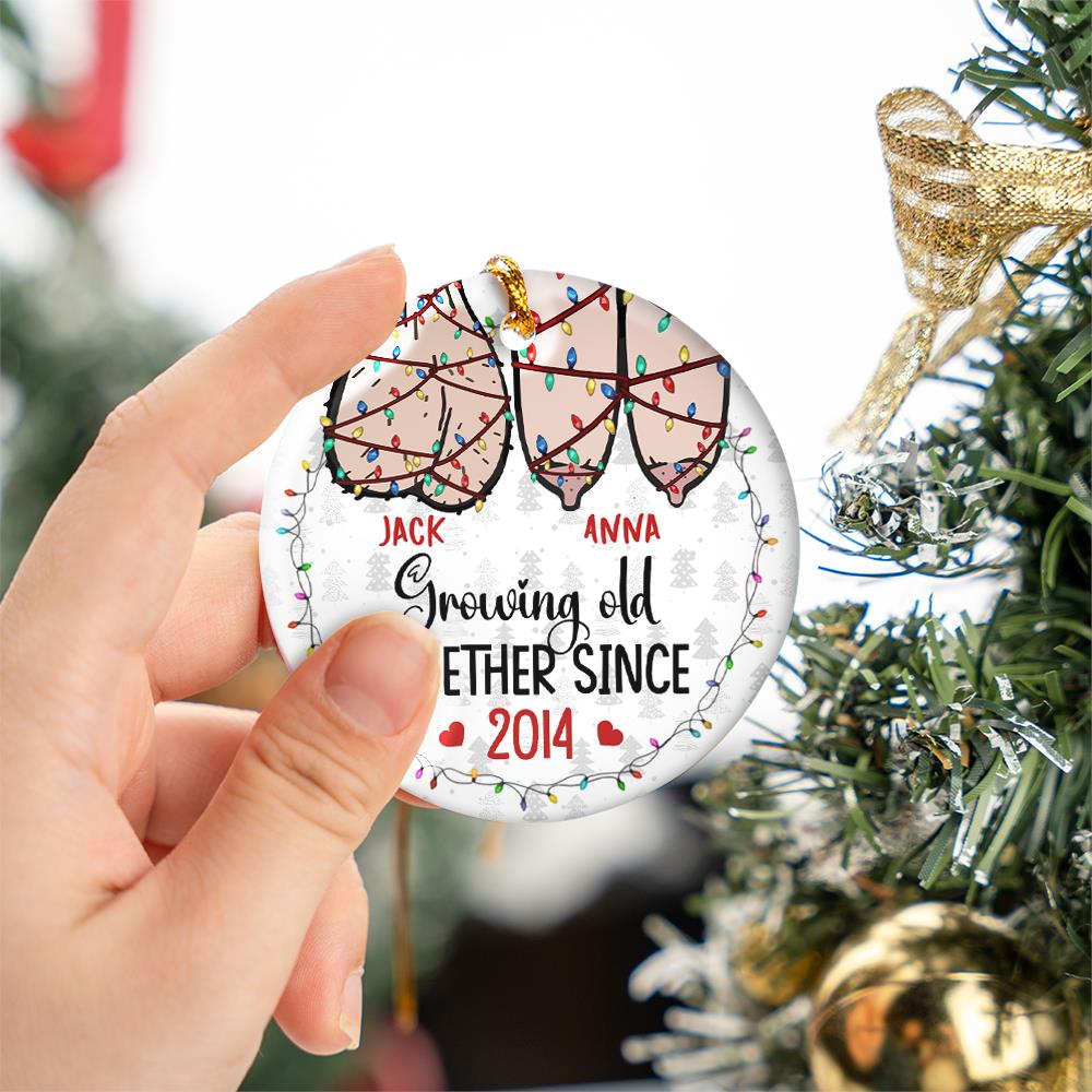 Growing Old Together Personalized Ceramic Ornament Gift For Couple