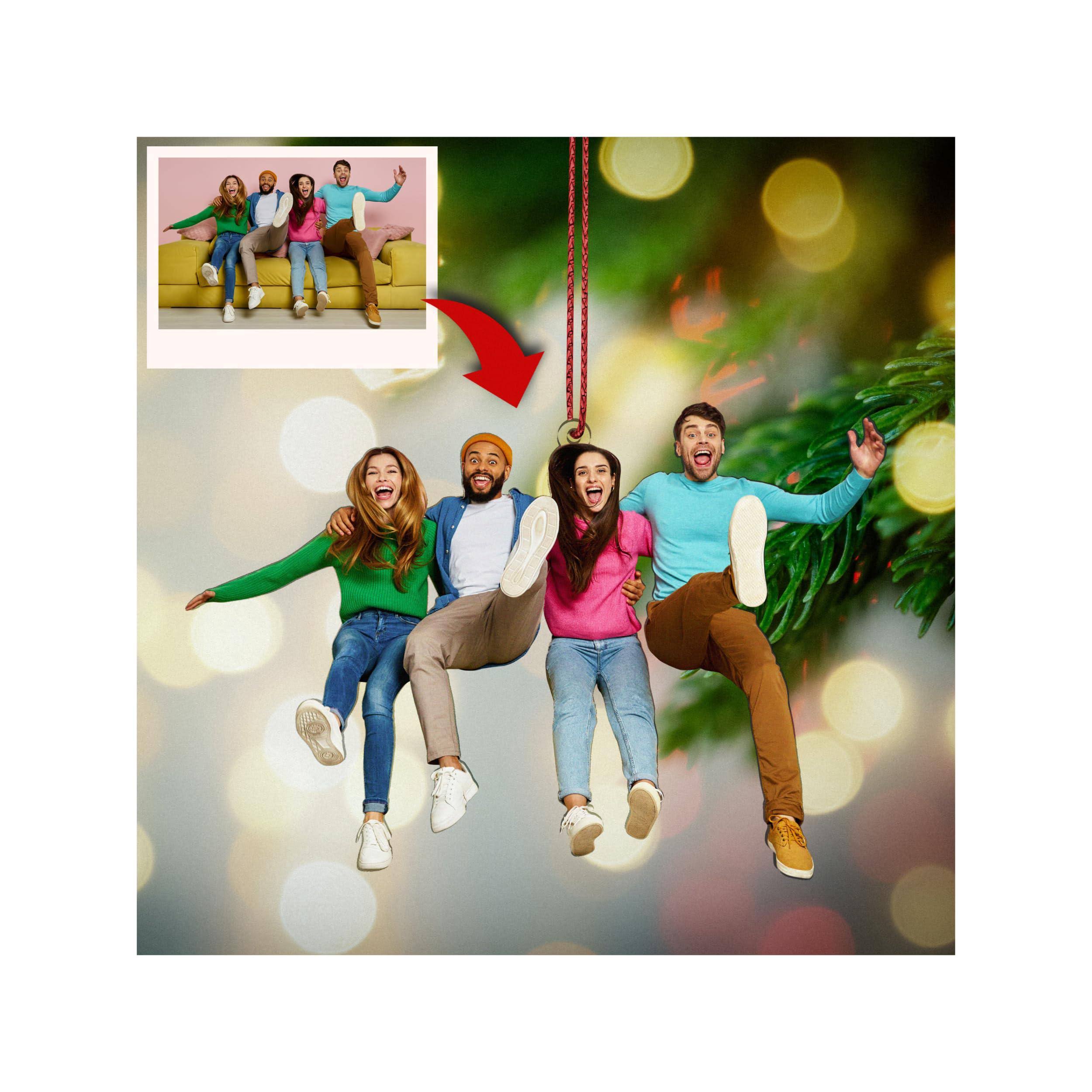Customized Your Photo Ornament - Personalized Photo Mica Ornament - Christmas Gift For Family Members