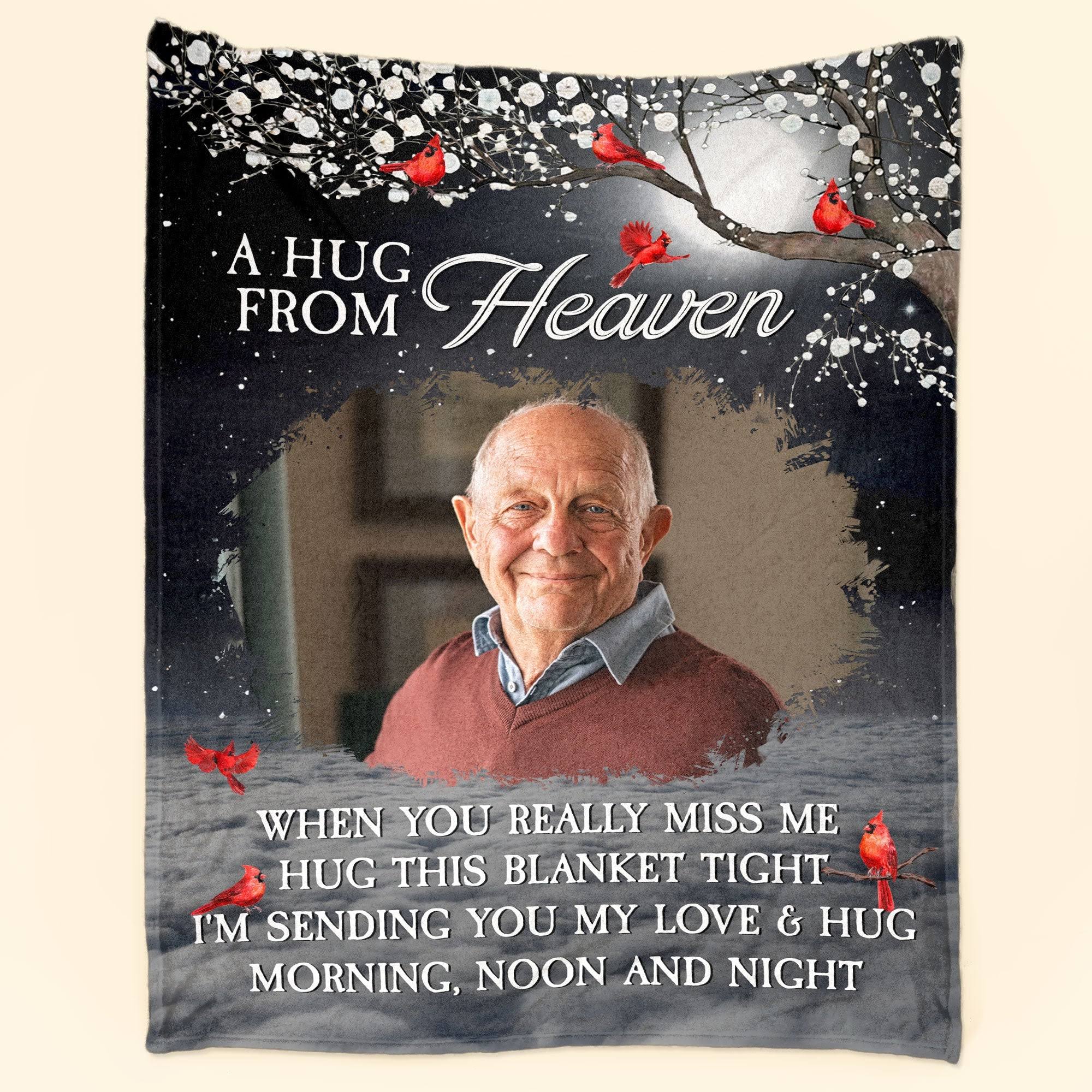 A Hug From Heaven Personalized Photo Blanket - Cherished Memories