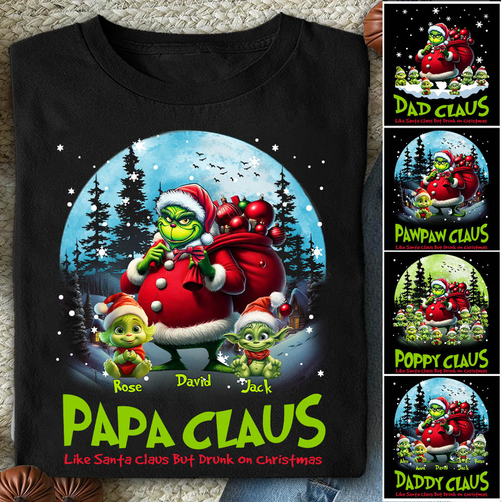 Papa Clause Like Santa Claus But Drunk On Christmas Personalized Shirt For Grandpa