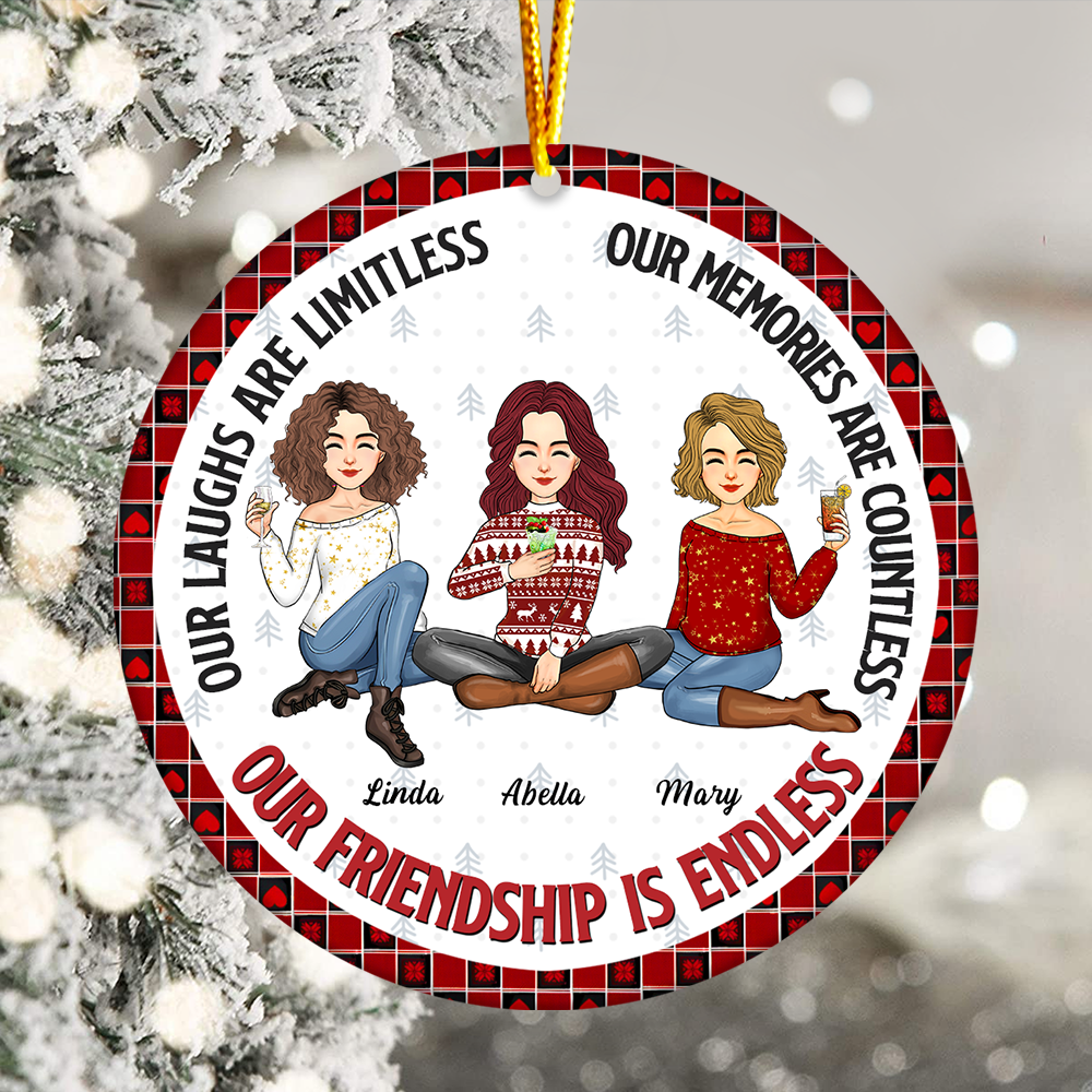 Our Friendship Is Endless - Personalized Ceramic Ornament