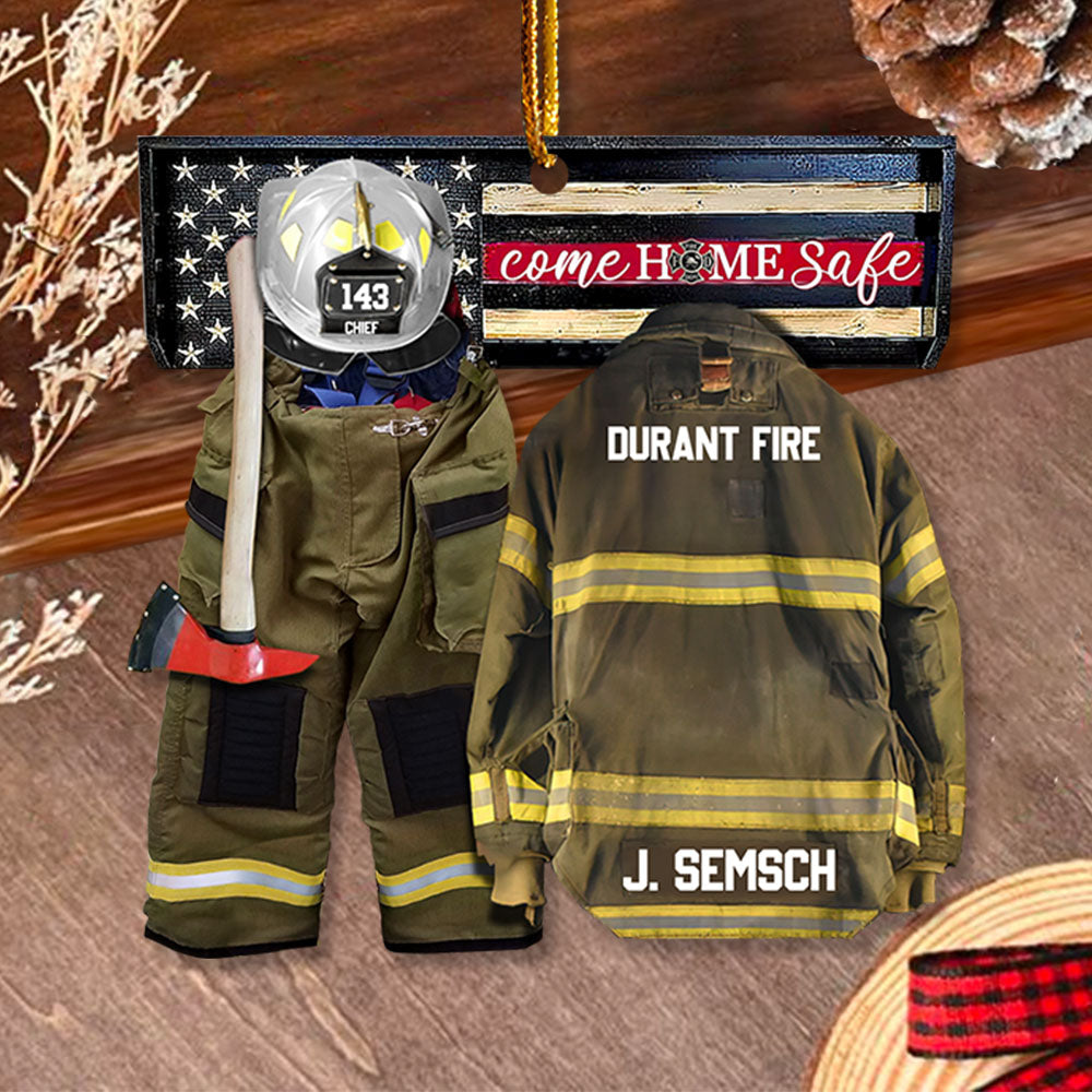 Come Home Safe Personalized Ornament Gifts For Firefighter Fireman