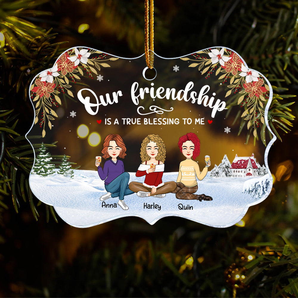 Our Friendship Is A True Blessing To Me - Personalized Acrylic Ornament
