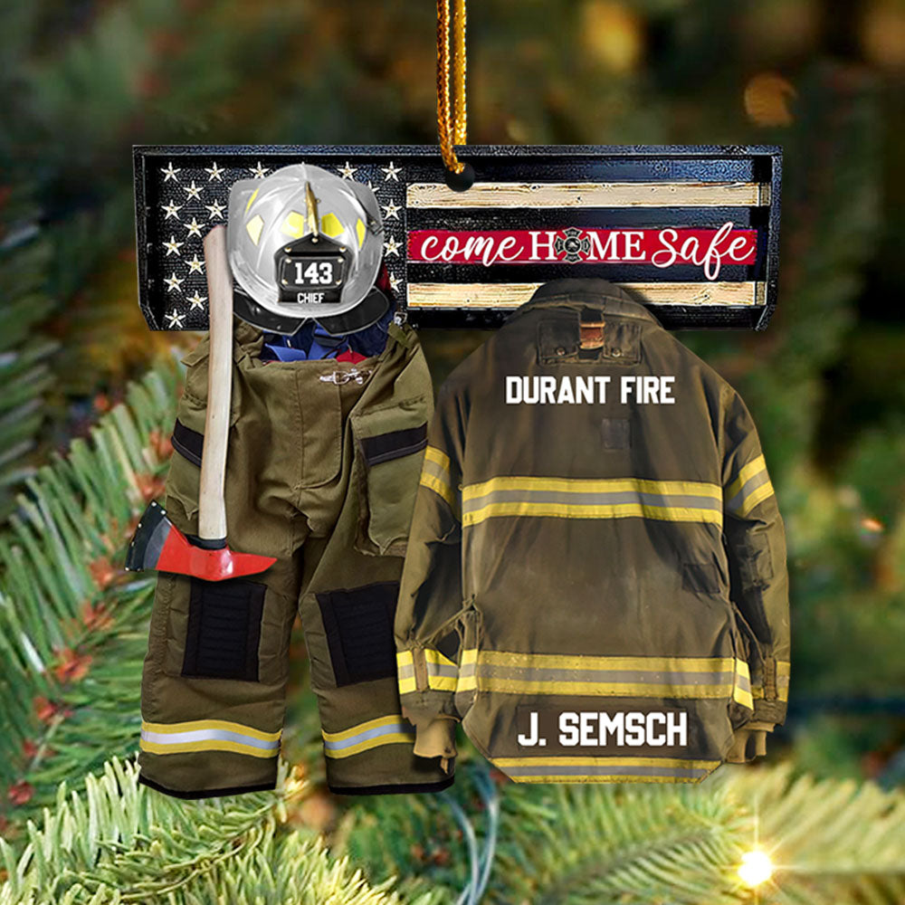 Come Home Safe Personalized Ornament Gifts For Firefighter Fireman